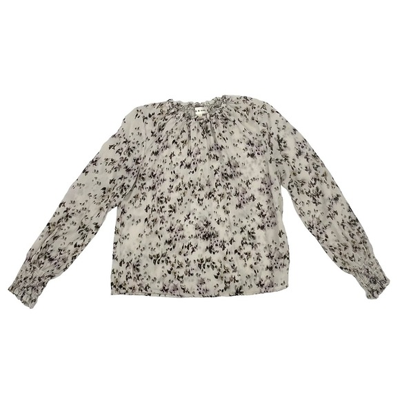 Cloth &‎ Stone Floral Blouse Size Medium Anthropologie Long Sleeve Cropped Top - Picture 3 of 8